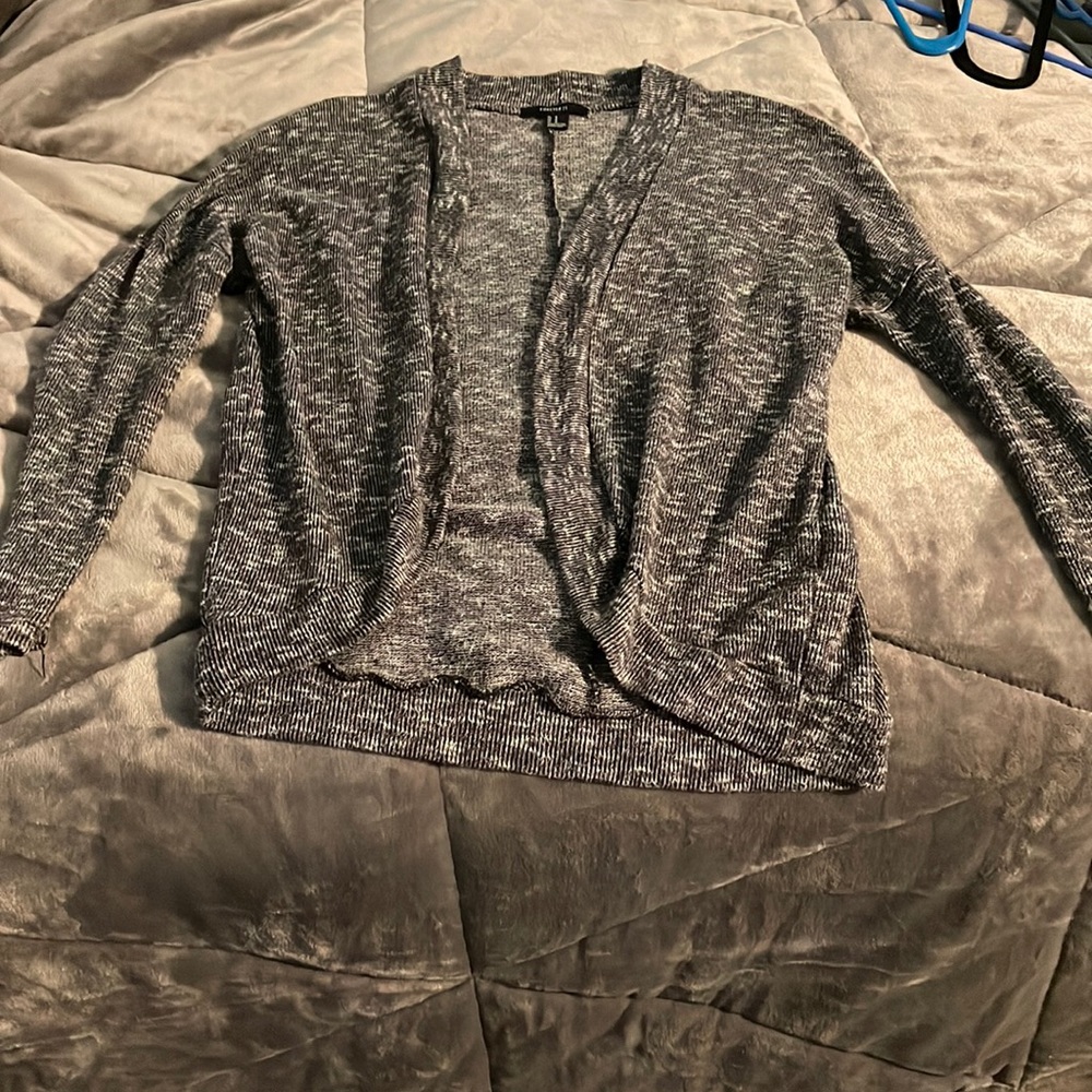 black and white cardigan